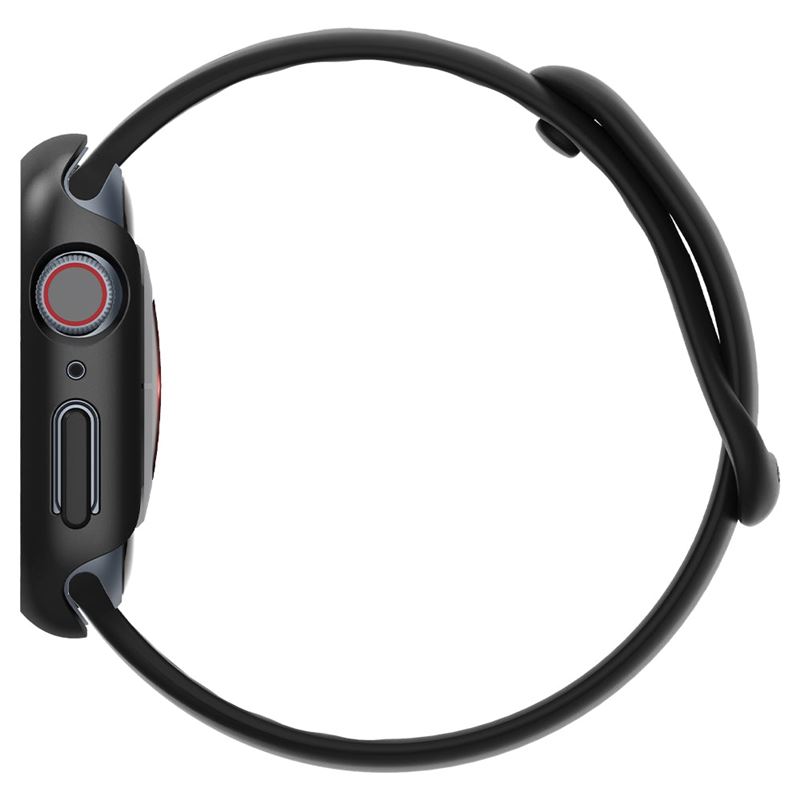 Husa Spigen Thin Fit compatibila cu Apple Watch 7/8 41mm Black (Ingredi, ACS04184) by www.silkase.ro